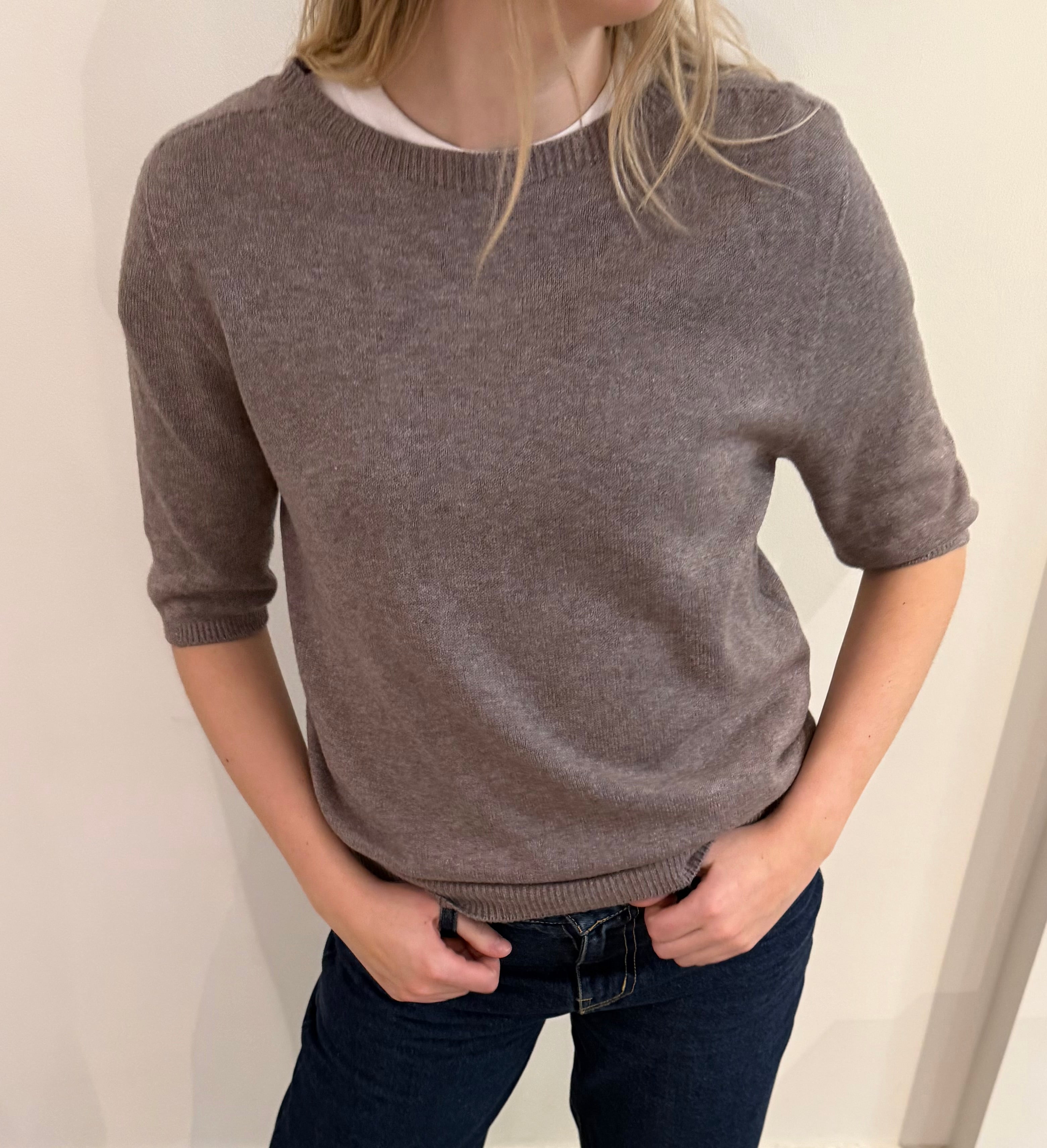 Shirt mit Kaschmir-Anteil taupe