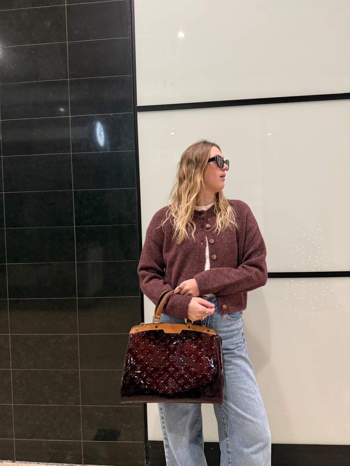 LETIANA Strickjacke burgunder