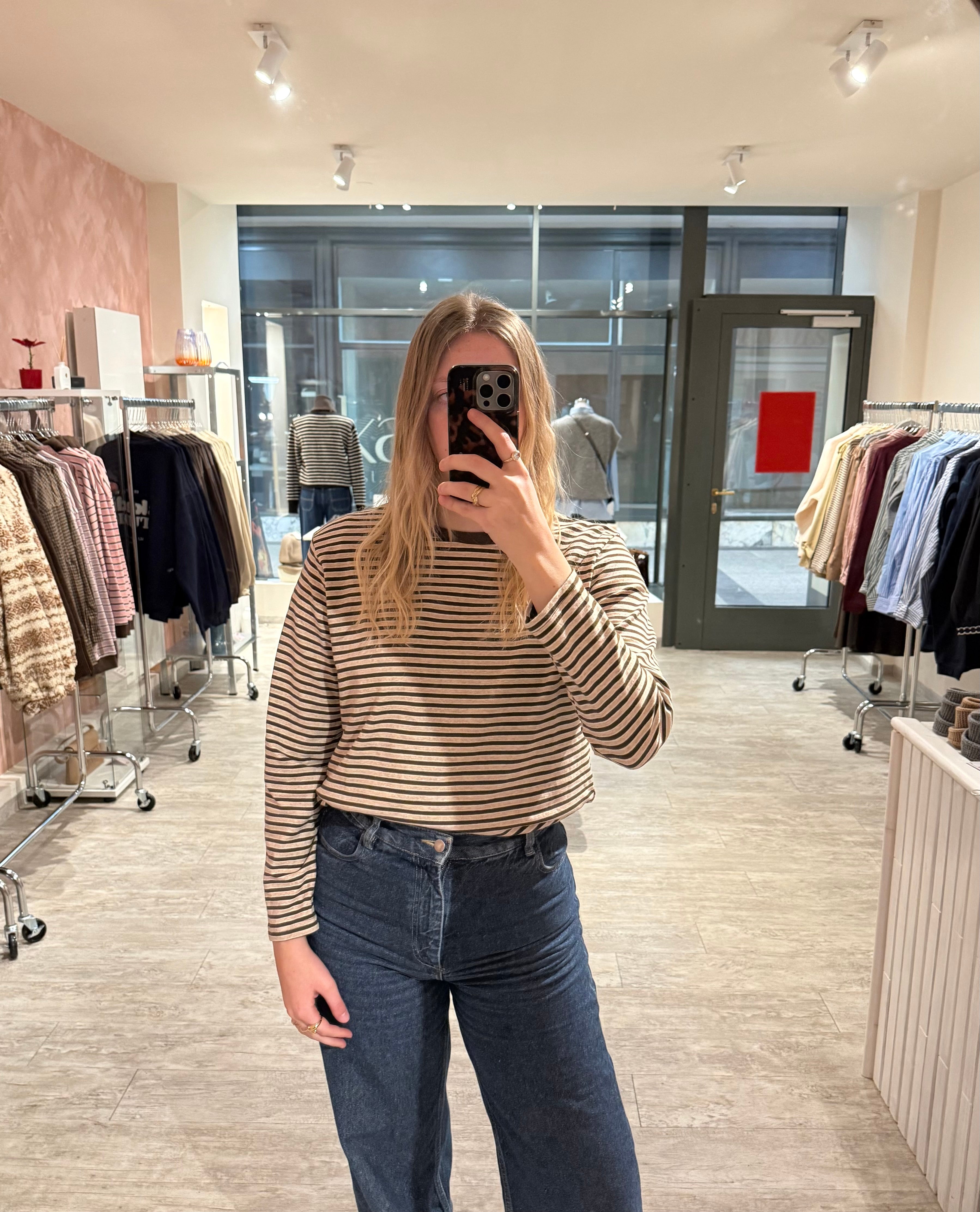 Gestreiftes Shirt braun