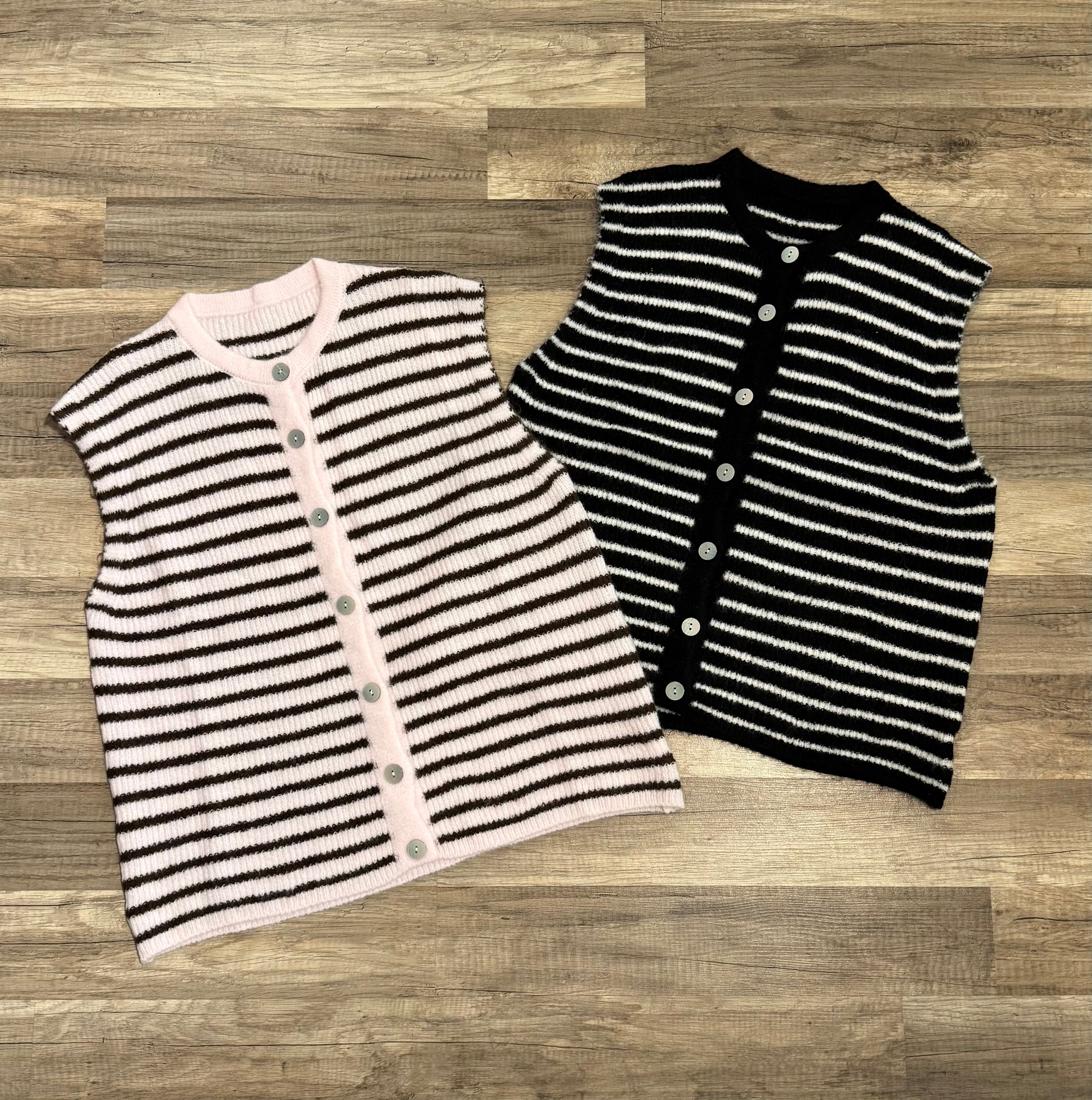 gestreifte Weste schwarz