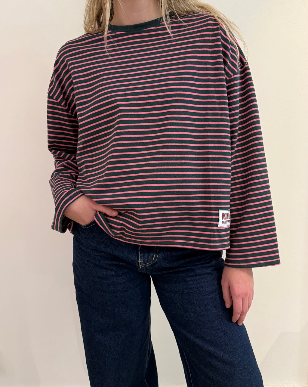 gestreiftes Shirt grün