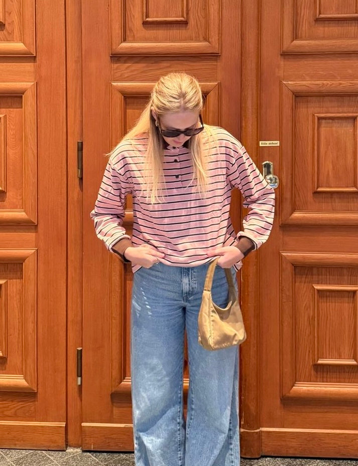 Pullover mit Kragen rosa